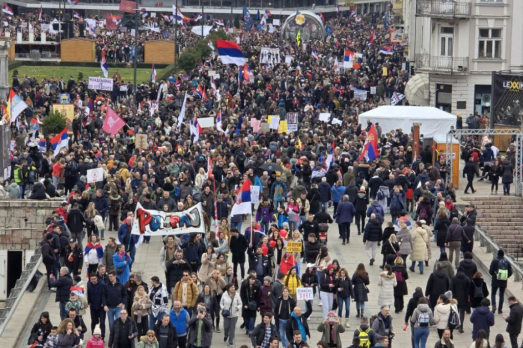Протест студената у блокади у Нишу , 1. март 2025. (Фото: FONET/Marko Dragoslavić)